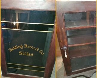 Belding Brothers & Co Silks display 2 sided cabinet. 