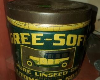 GREE-SOF pure linseed oil automobiles tin. SCARCE!