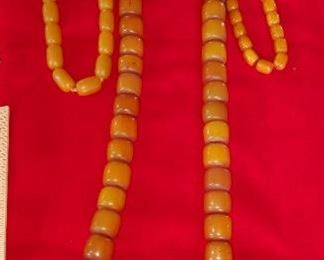 Amber egg yolk beads