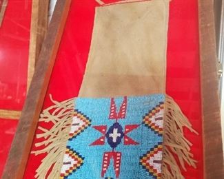 Beaded Native American framed pipe bag