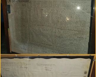 One of may antique documents. This large double frame has seals and dates to early 1800. 