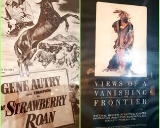 The Strawberry Roan (Gene Autry)  & Views of a Vanishing Frontier framed movie posters.