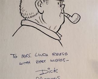 Signed Dick Moores piece. American comic (1909 - 1986)