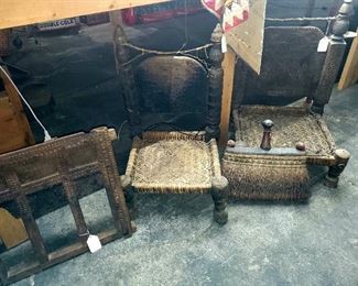 Swat Valley chairs, broom, and 3 section window (Pakistan/Afghanistan)