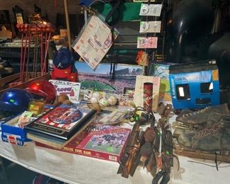 Vintage sports including speed skates, tickets, croquet, & more. 