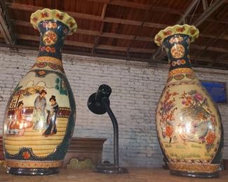 Large Asian decorative vases
