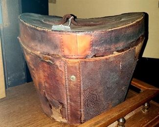 Victorian leather hat box