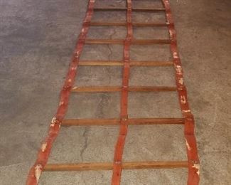 Antique wooden/canvass rolled ladder (fire department)