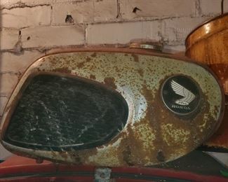 Vintage Honda motorcycle gas tank