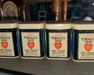 Sealed Coker Tobacco Seed tins. Hartsville, South Carolina. Great condition.