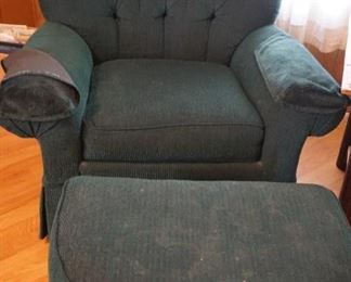 green chair and ottoman
