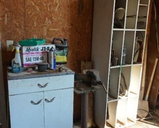 enamel cabinet, tool bin