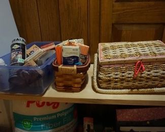sewing basket, notions