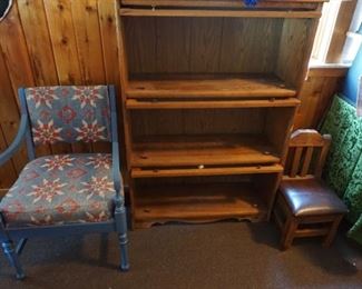 chair, lawyers bookcase, child chair