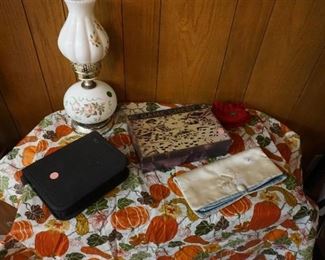 lamp, games, jewelry organizer