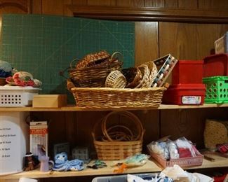 baskets, sewing notions, craft supplies