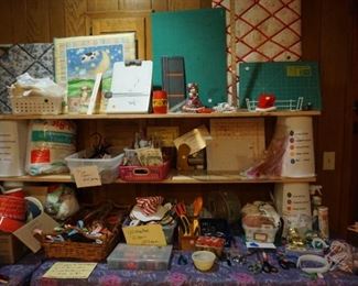 sewing notions, scissors, cutting mats