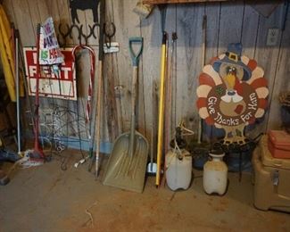 yard tools, decor