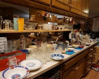 dishes, glasses, kitchen items