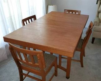 Stanley Teak dining table with 4 chairs