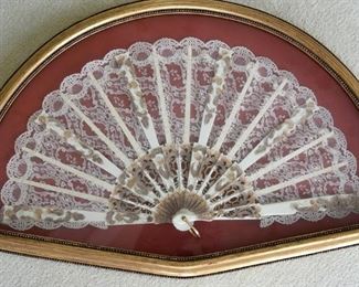 framed lace fan