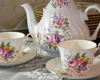 tea service for two, Staffordshire Collection, bone china, made in England