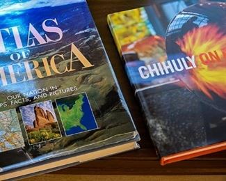 coffee table books, several on numerous topics