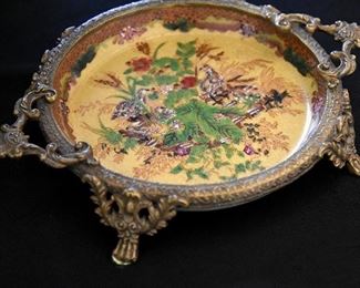 small metal dish with enamel