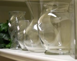 glass vases, various sizes