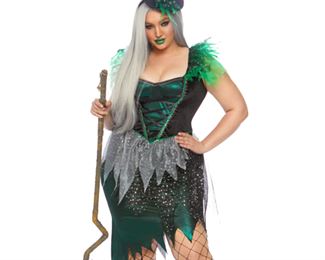 2 PC Wicked Witch Plus Costume size 1X/2X