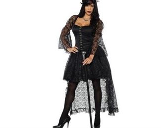 Immortal Womens Adult Black Witch Vampire Gothic Halloween Costume Size M