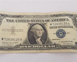 1957 A Dollar Bill Silver Certificate