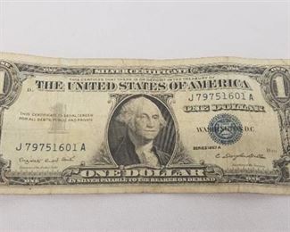 1957 A Dollar Bill Silver Certificate