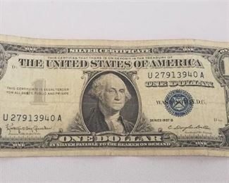 1957 B Dollar Bill Silver Certificate