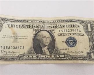 1957 B Dollar Bill Silver Certificate