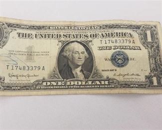1957 B Dollar Bill Silver Certificate