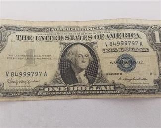1957 B Dollar Bill Silver Certificate
