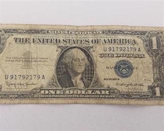 1957 B Dollar Bill Silver Certificate