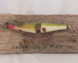 Vintagr Creek Chub Pike 1961 Fishing Lure Mounted