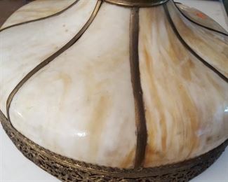 Large Slag Glass Hanging Lamp 22" Diameter