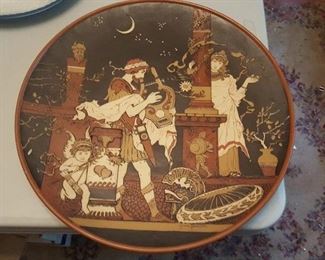 Mettlach 15” Grecian Charger Plaque By Heinrich Schlitt 2199