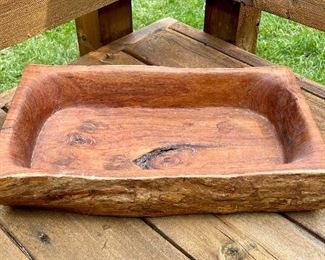 Carved burl wood bowl