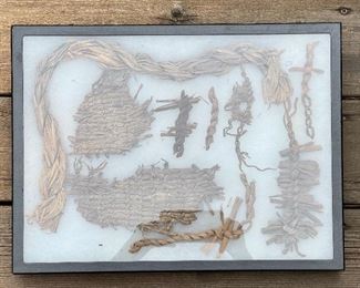 Framed Woven Grass Artifacts