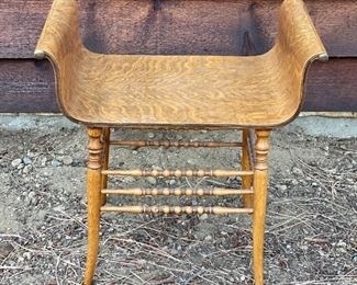 Wood vanity stool