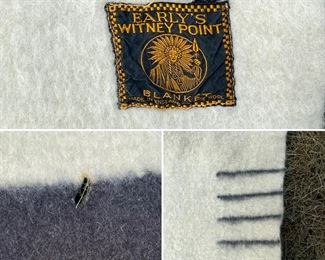 Emblem, small hole and four stripes on blanket