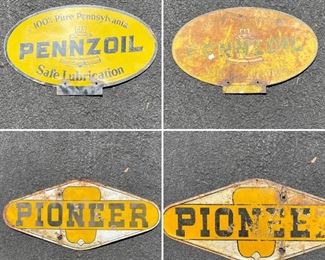 Vintage Metal Signs - front/back