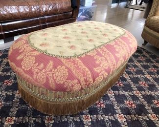 Ottoman w/ Fringe Trim