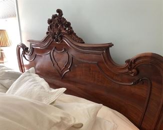 Beautiful Simon Horn Ornate King Bed w/ Mattress & Boxspring