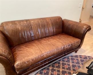 Beautiful Cotswold Distressed Leather Sofa From Anthropologie