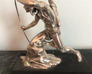 Vtg Weidlich Bros WB 769 Scouting Indian Native American Archer Bronze Bookend